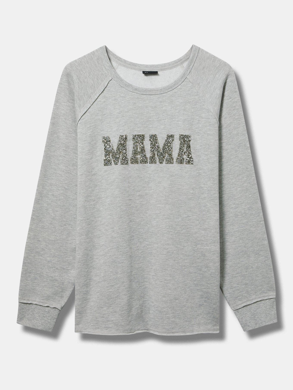 torrid Gray Crewneck Sweatshirt with Glitter 'MAMA' Graphic